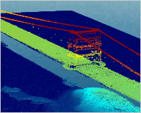 Surfer 2D & 3D mapping, modeling & analysis software - LiDAR point cloud of the San Francisco Bridge, CA